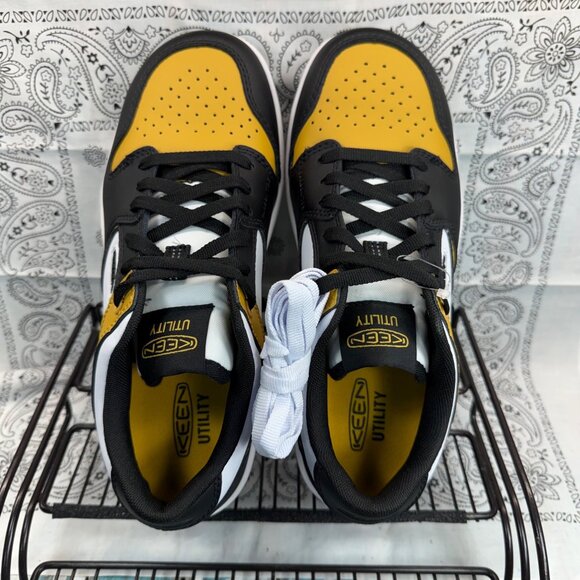 NEW KEEN Overton Work Shoe (Carbon Toe) Leather Yellow/White/Black Mens Sz 9D - Picture 8 of 9